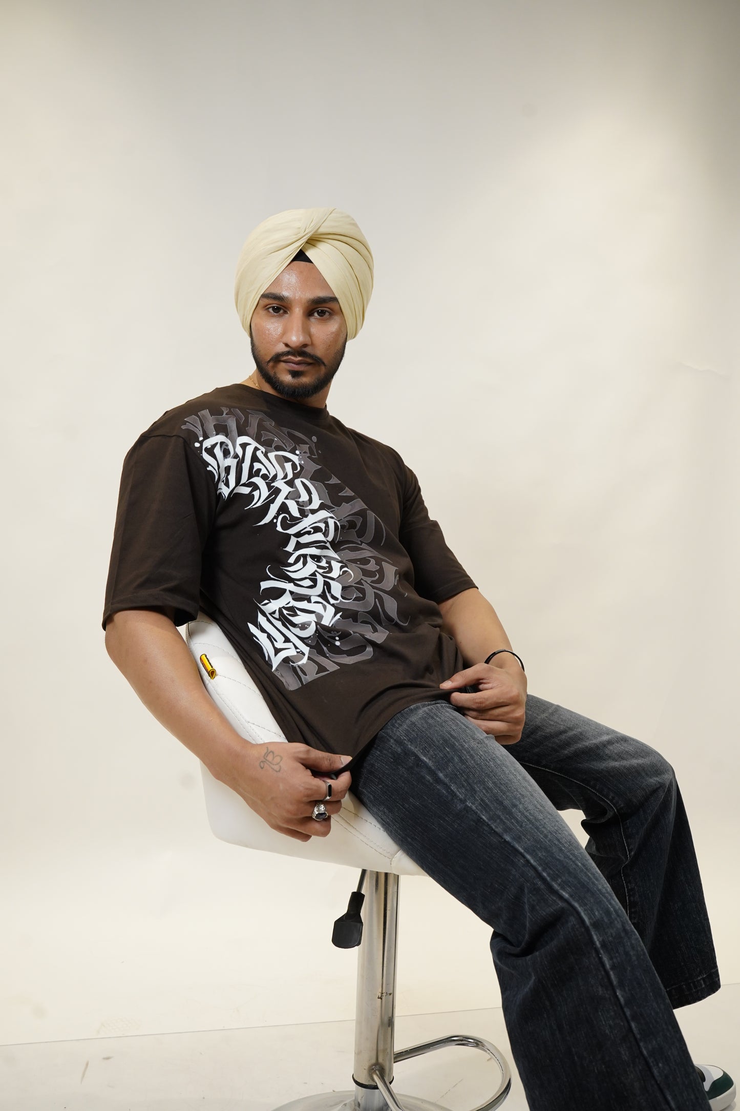 Arabic Brown Oversized Mens T-Shirt