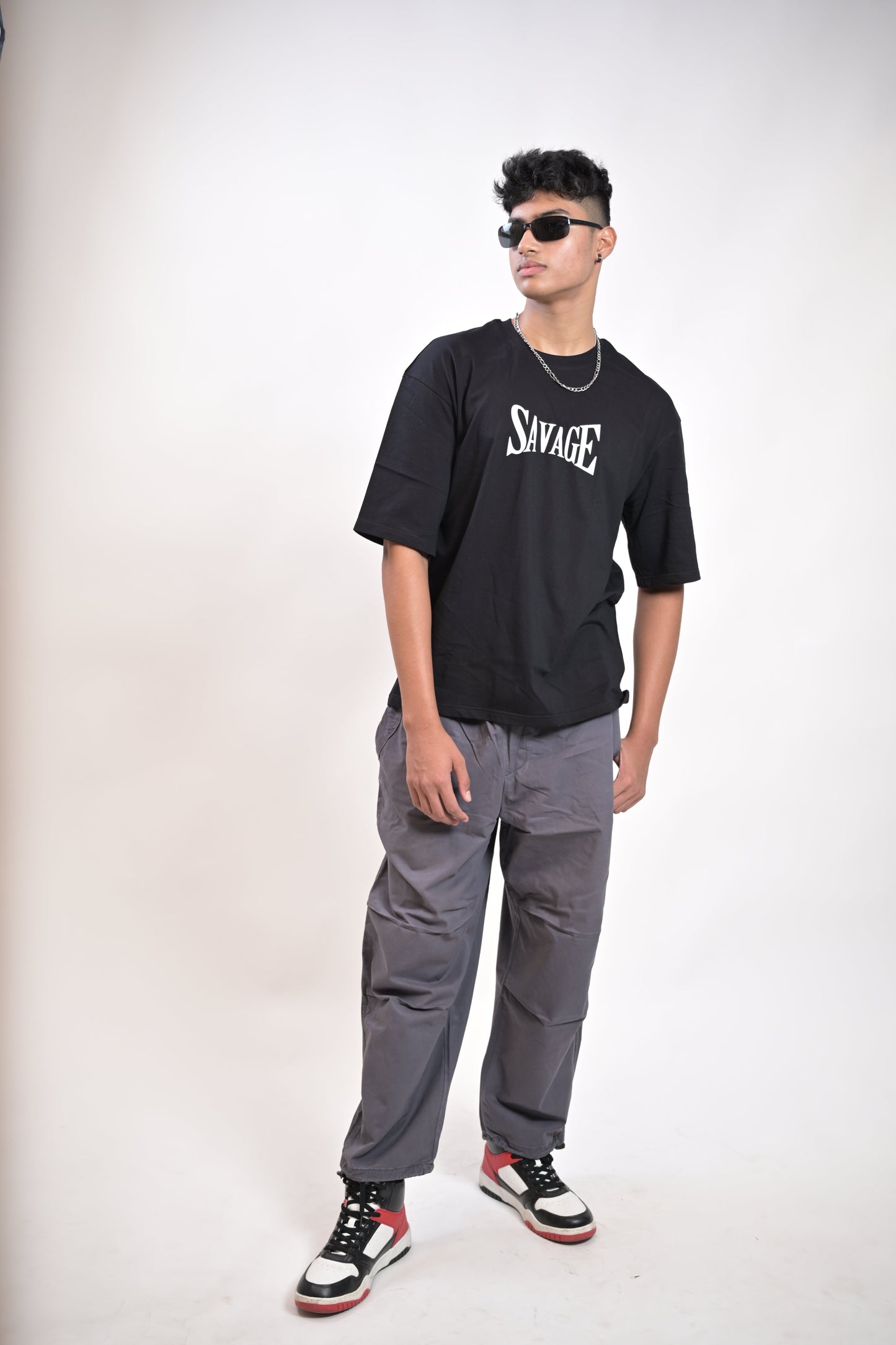 Savage Black Overisized Men's T-Shirt