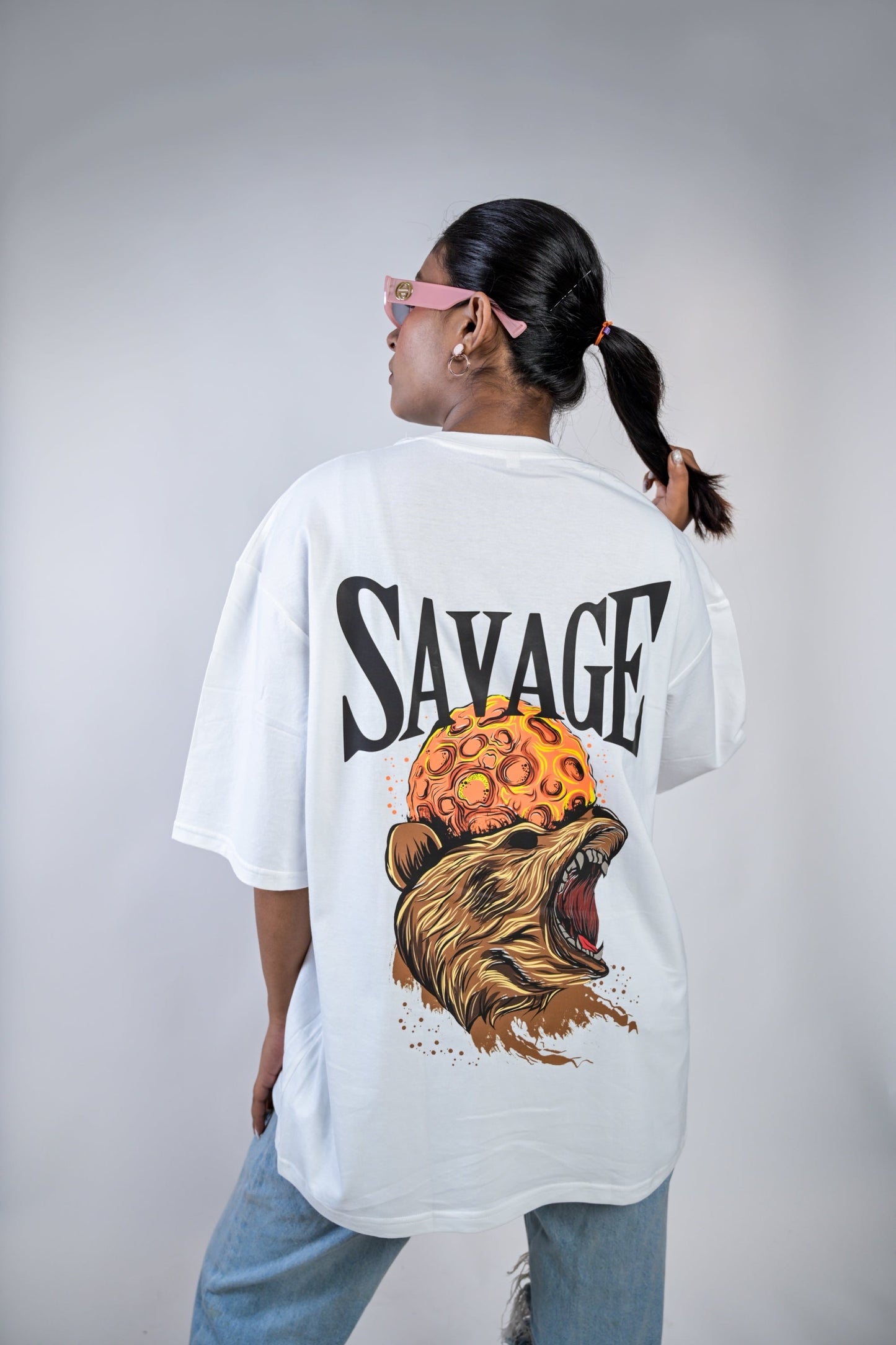Savage White Overisized Women's T-Shirt